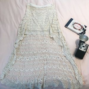 high-low crochet skirt